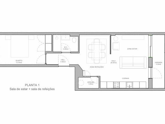 Apartamento T1 Office Santa Marinha Renovado
