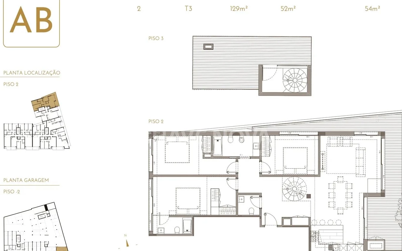 GN/02451 Apartamento T3 Dúplex Novo São Félix da Marinha Vila Nova de Gaia Porto