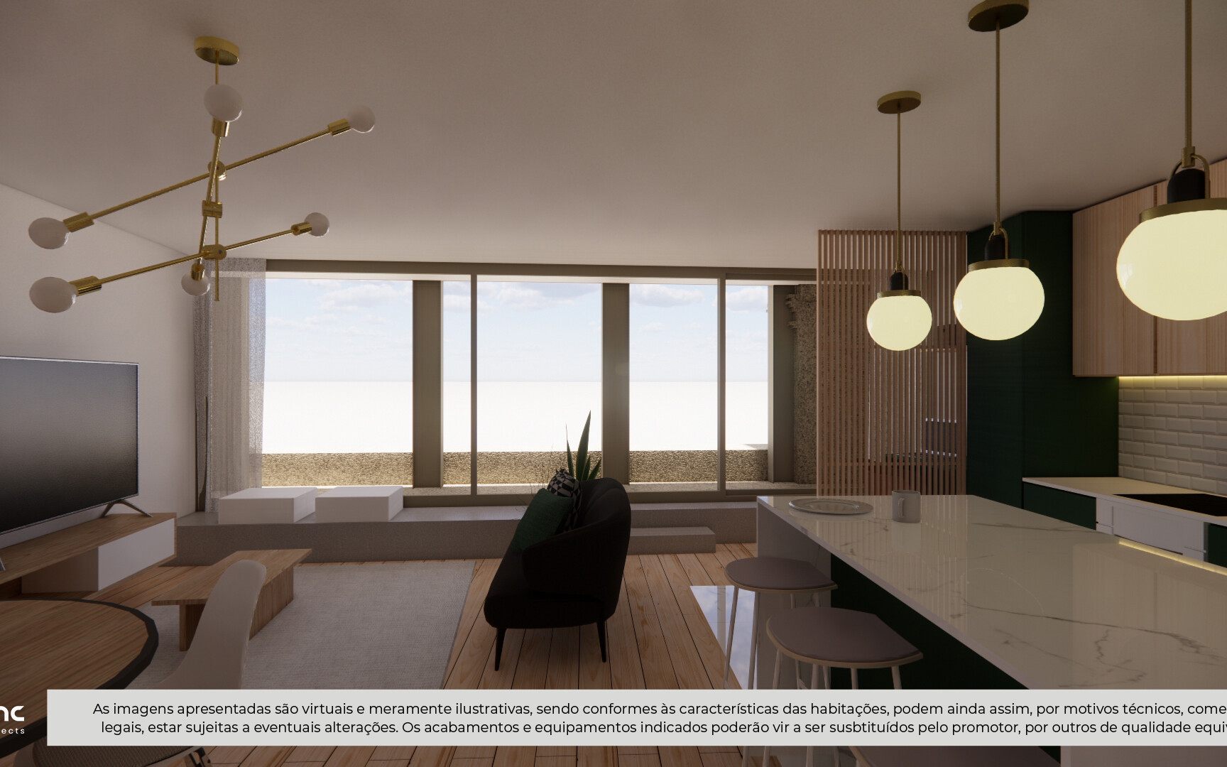 Apartamento T2 Casa da Campanuda Leça da Palmeira sala